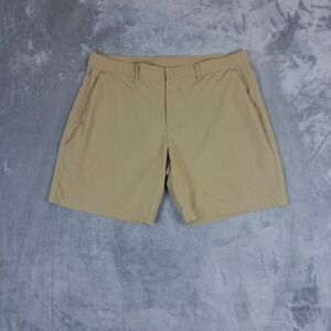 Fabletics Performance Shorts Mens 38 Tan Khaki Active Golf Hiking Stretch